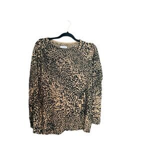 Designers Originals Size 2X Leopard Animal Print Cardigan with attached Tank